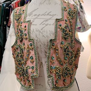 Vintage Ethnic Peacock Indian Beaded Vest
